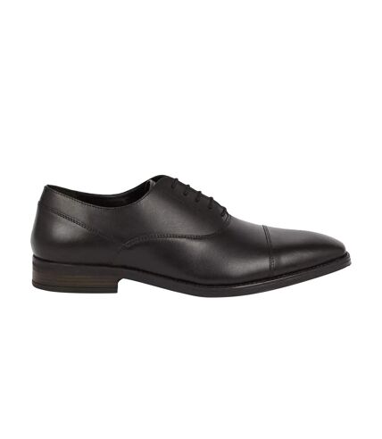 Mens leather toe cap oxford shoes black Burton