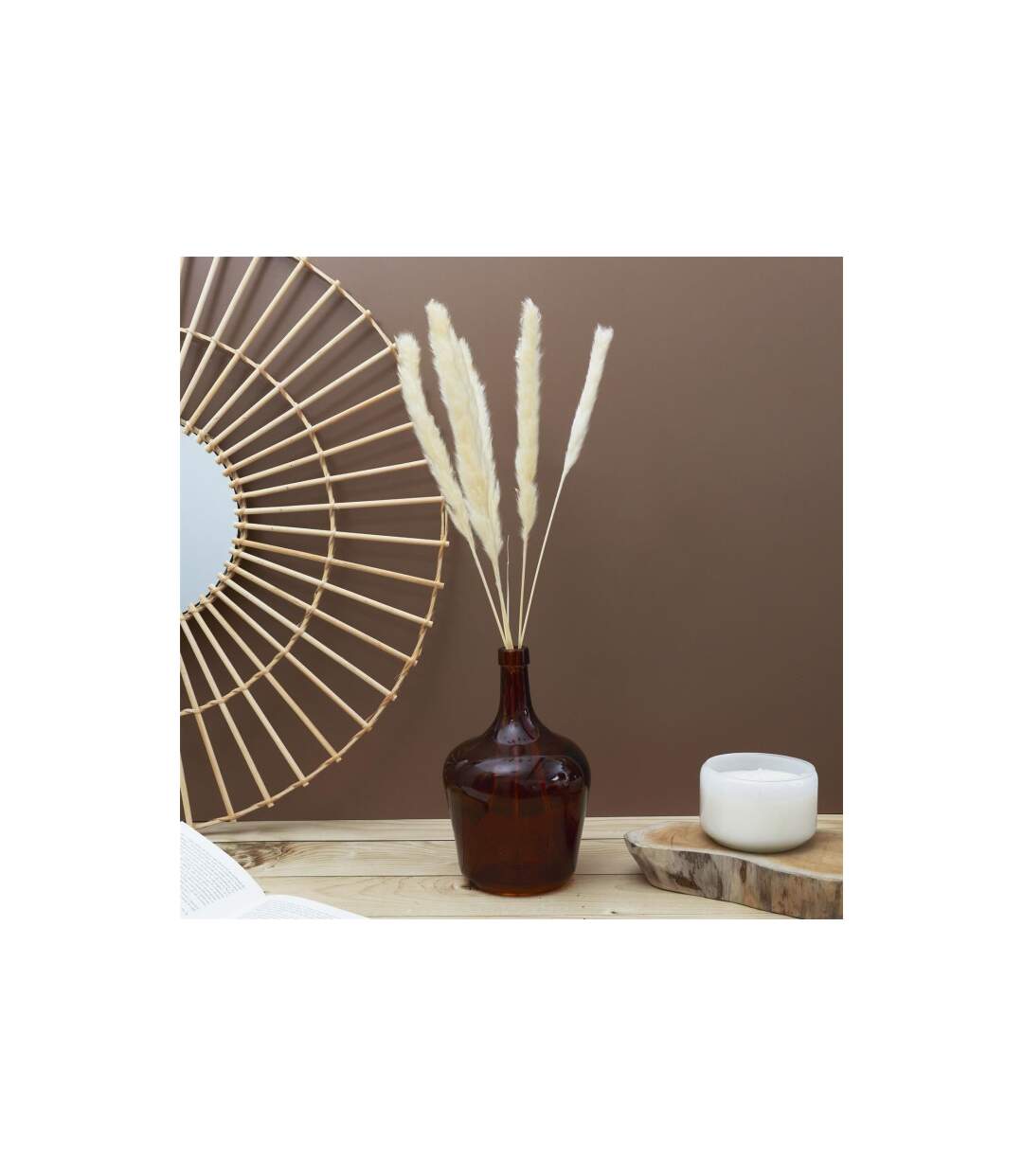 Lot de 6 Herbes de Pampa Séchées 60cm Beige-2