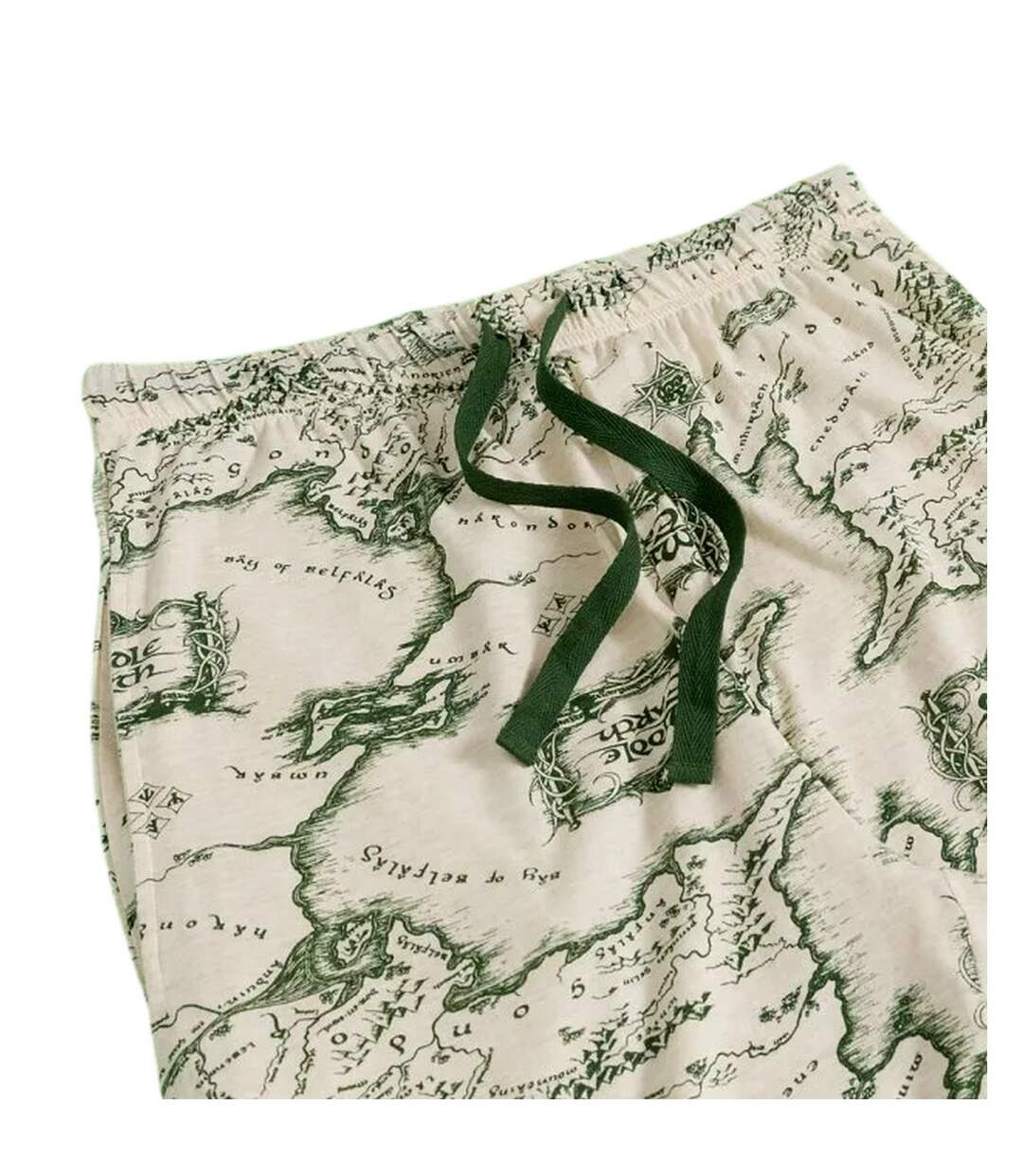Unisex Adult Middle Earth Map Lounge Pants Oatmeal Marl The Lord Of The Rings-3