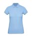 Womens/ladies inspire polo shirt sky blue B&C