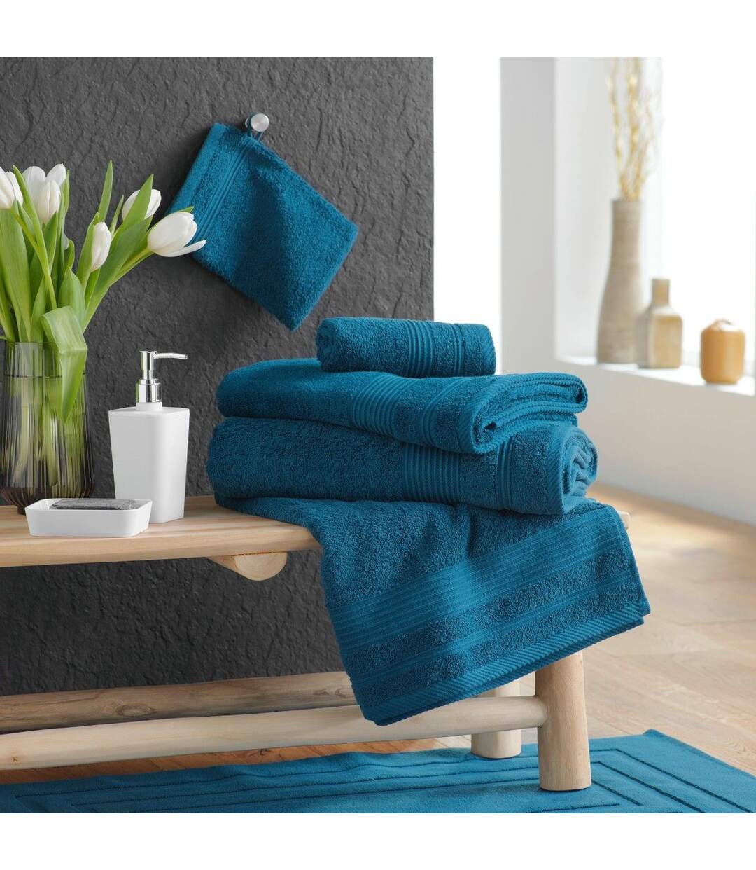 Drap de Bain Tendresse 90x150cm Saphir-2