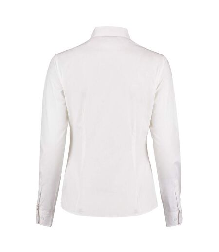 Kustom Kit Womens/Ladies Mandarin Collar Fitted Long Sleeve Shirt (White) - UTRW4507