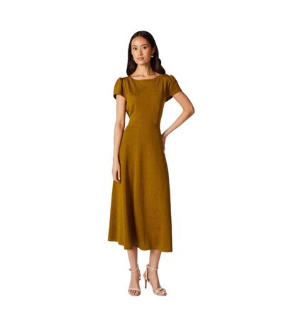 Womens/ladies textured jersey midi dress olive Principles