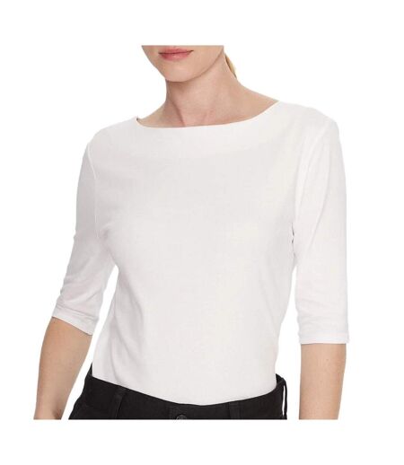 T-Shirt blanc femme calvin klein jeans half supima boat