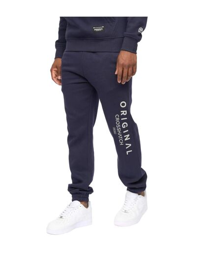 Mens Jamals Hoodie And Joggers Set Navy Crosshatch