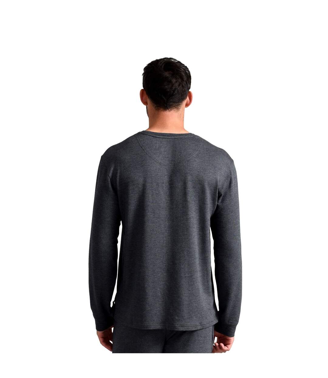 Mens Long Sleeve Luxury Pyjama Top Loungewear T-Shirt-2