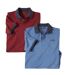 Pack of 2 Men's Polo Shirts - Blue Burgundy