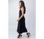 Robe longue féminine SERAPHINE unie noire Coton Du Monde-3