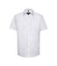 Russell Collection Mens Herringbone Short-Sleeved Formal Shirt (White) - UTPC5989