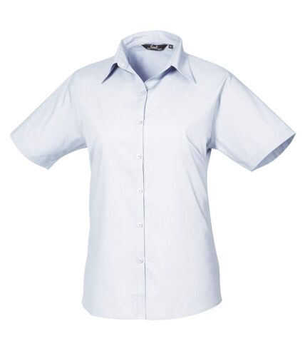 Premier Short Sleeve Poplin Blouse/Plain Work Shirt (Light Blue) - UTRW1092