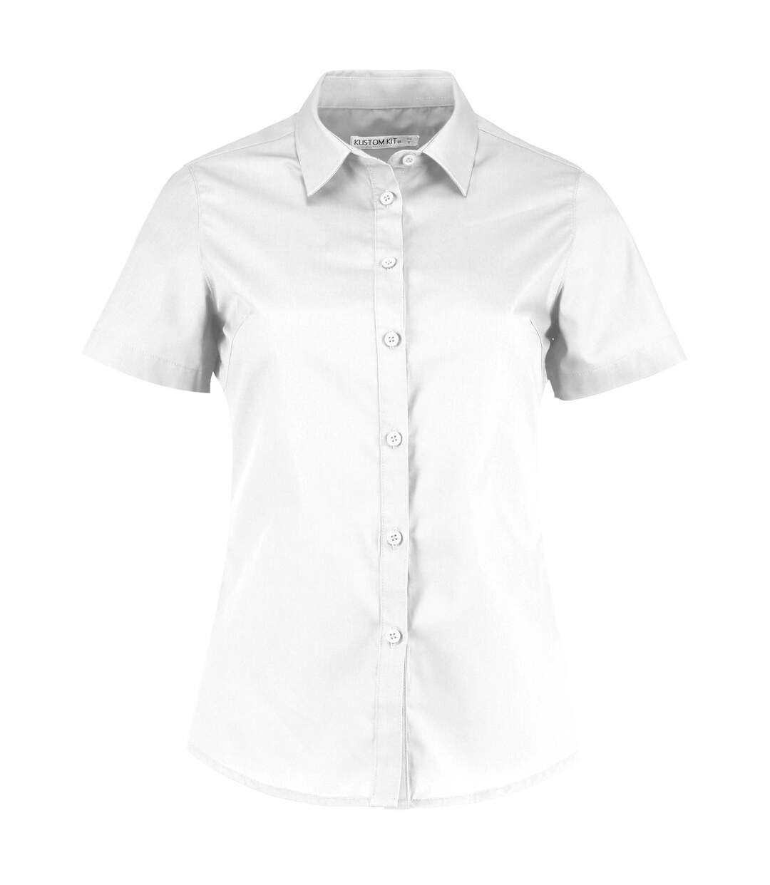 Womens/ladies short sleeve poplin shirt white Kustom Kit