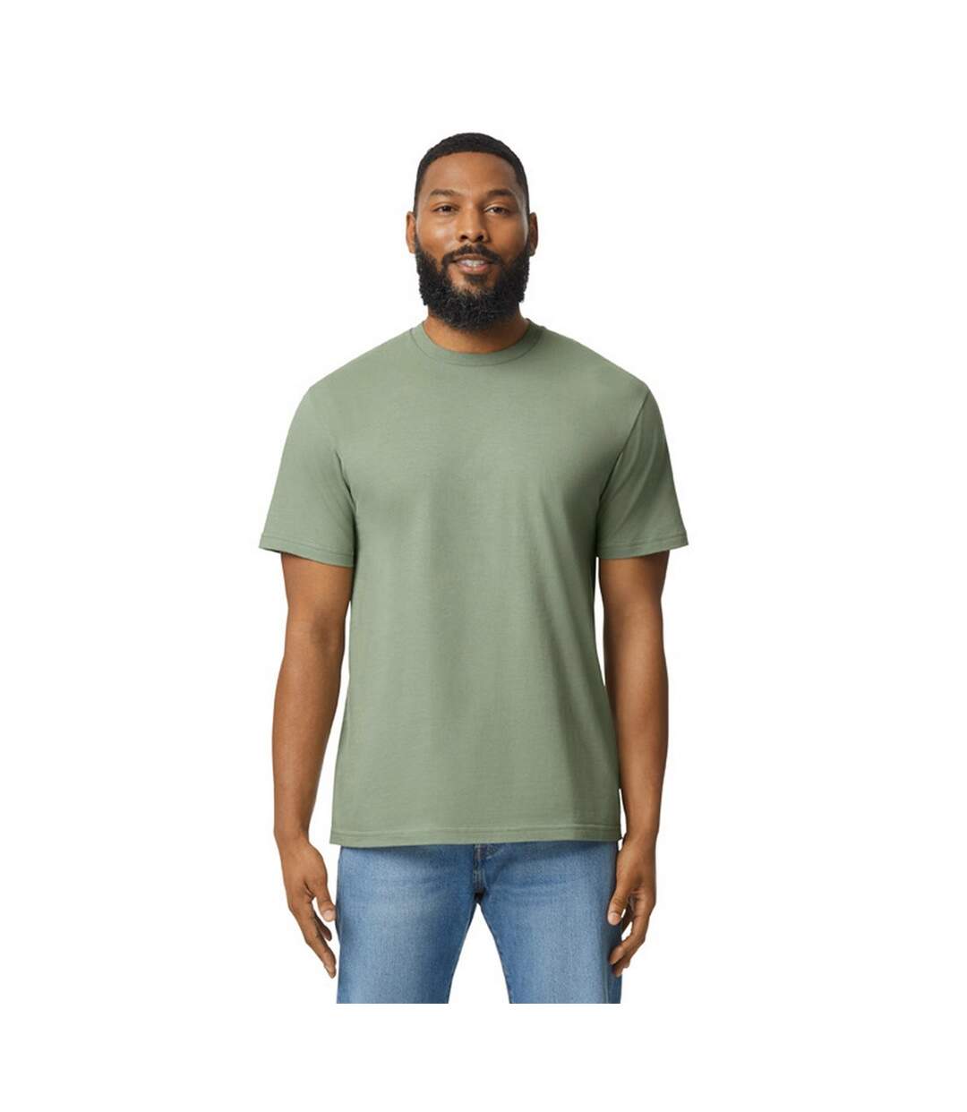 T-shirt Softstyle Homme Vert De Gris Gildan-1