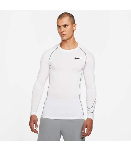 Mens Pro Core Long-sleeved T-shirt White Nike
