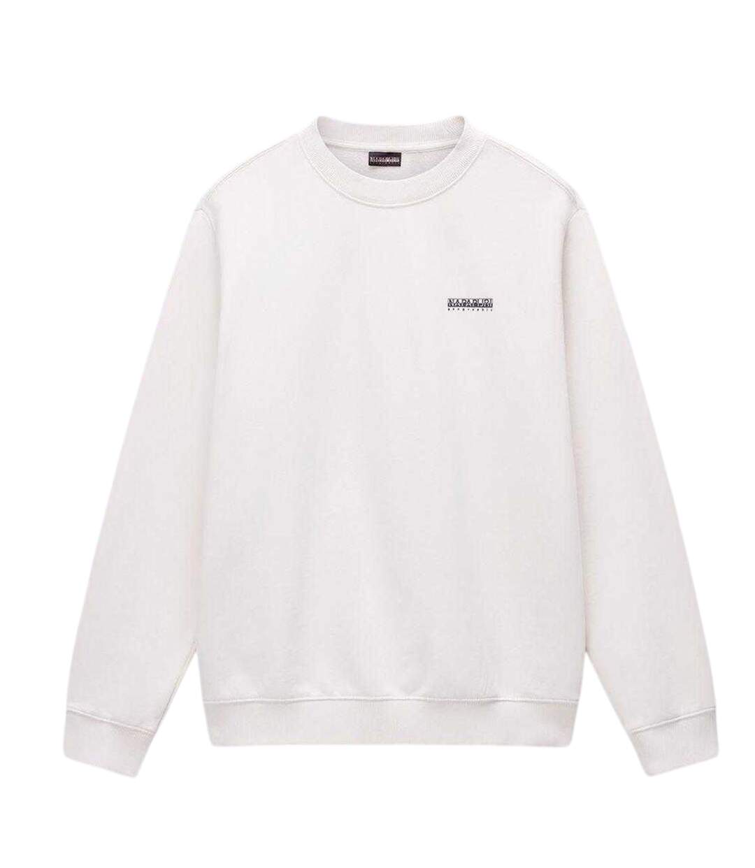 Mens Box Logo Cotton Crew Neck Straight Sweatshirt Beige Napapijri-2