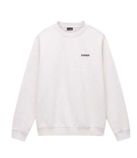 Mens Box Logo Cotton Crew Neck Straight Sweatshirt Beige Napapijri