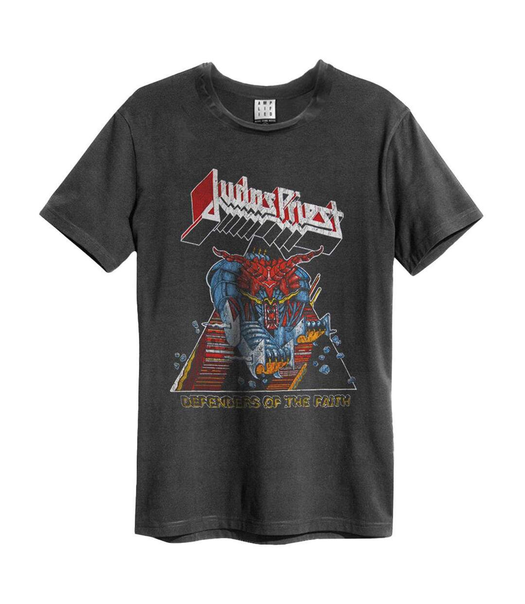 Unisex Adult Defenders Of The Faith Judas Priest T-shirt Charcoal Amplified-1