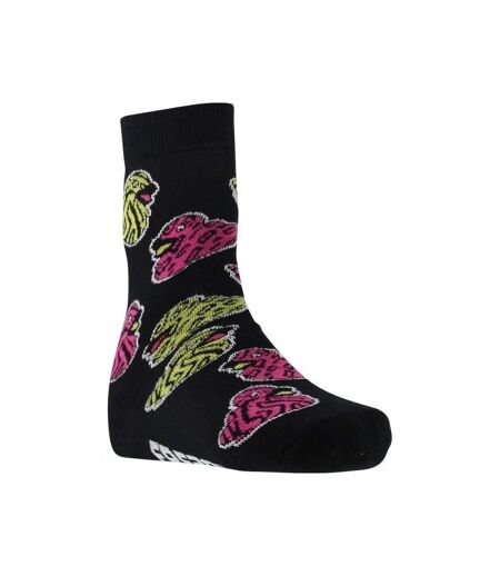 FREEGUN Chaussettes Femme Coton CANARD Noir Jaune