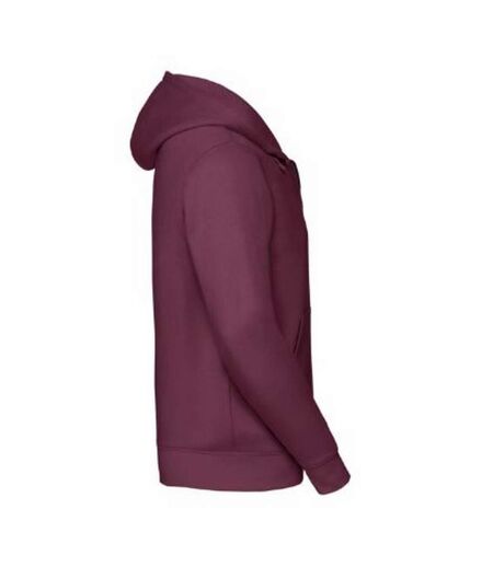 Russell Mens Authentic Full Zip Hooded Sweatshirt/Hoodie (Burgundy)
