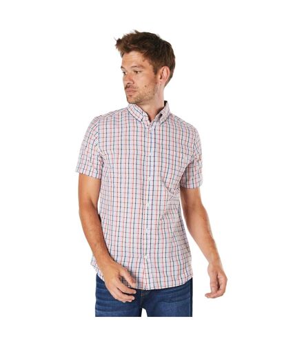 Mens grant checked short-sleeved shirt red Maine