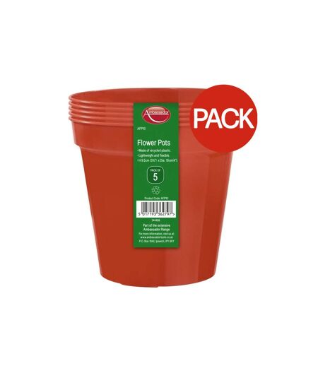 Pack of 5  Flower pots  4in orange Ambassador