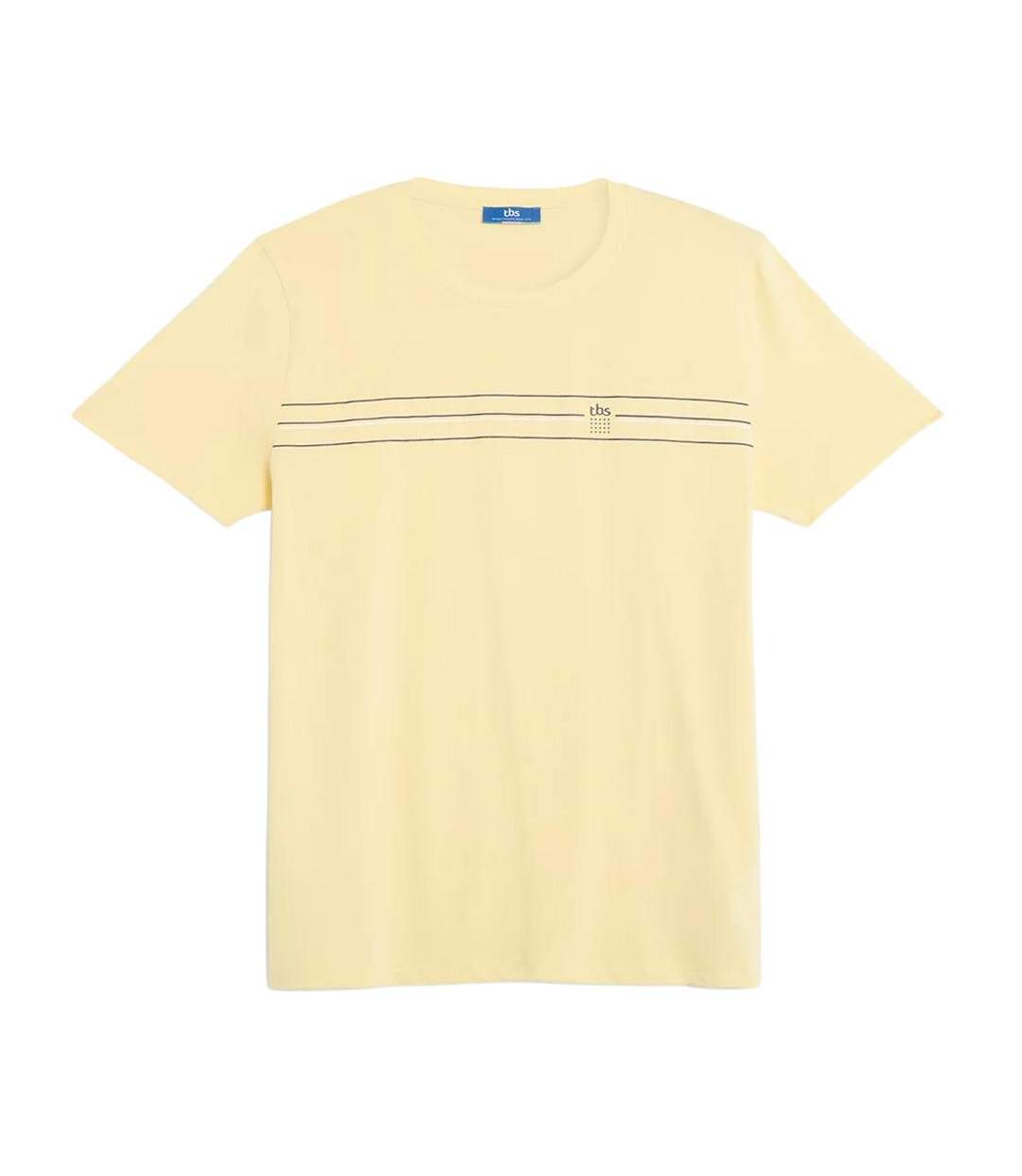 T-shirt jaune homme tbs leroytee-1