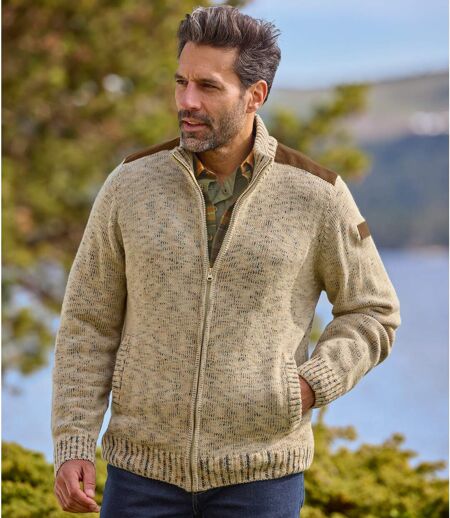 Gilet Zippé en Tricot Moucheté 
