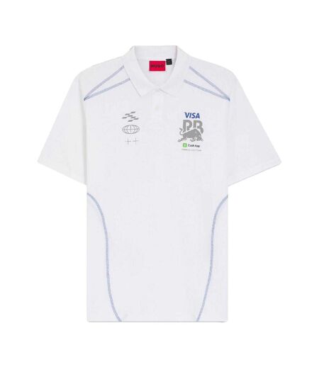 Mens Visa Cash App Racing Bulls F1 Polo Shirt White Hugo