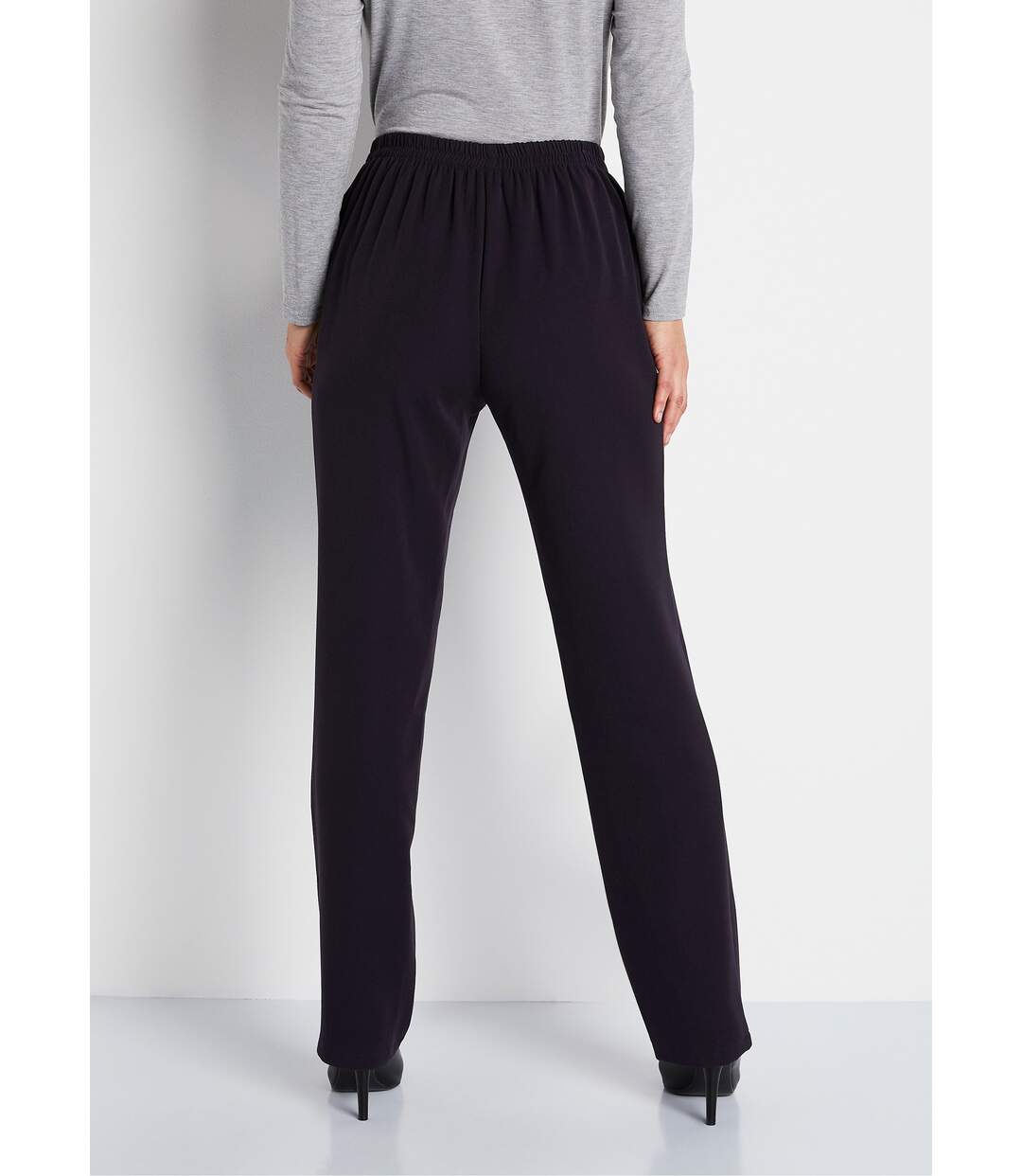 Pantalon infroissable taille semi élastiquée-2
