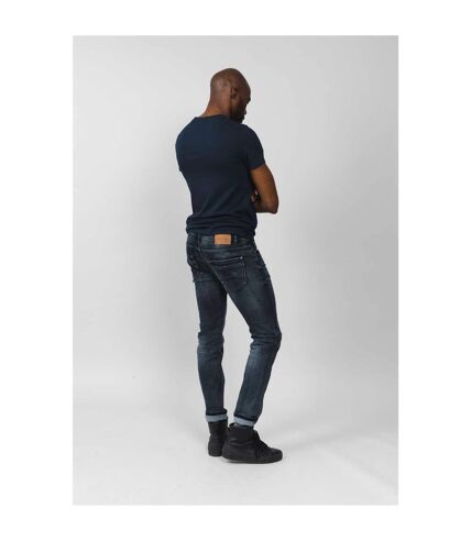 Jeans slim bleu usé CARLOS Black Blue Used