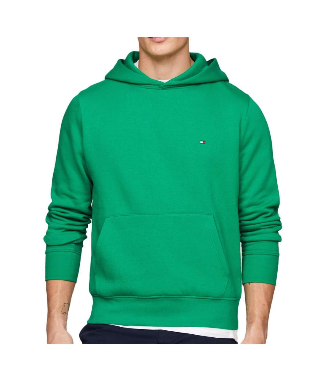 Sweat à Capuche Vert Homme Tommy Hilfiger Logo Hoody - S-1