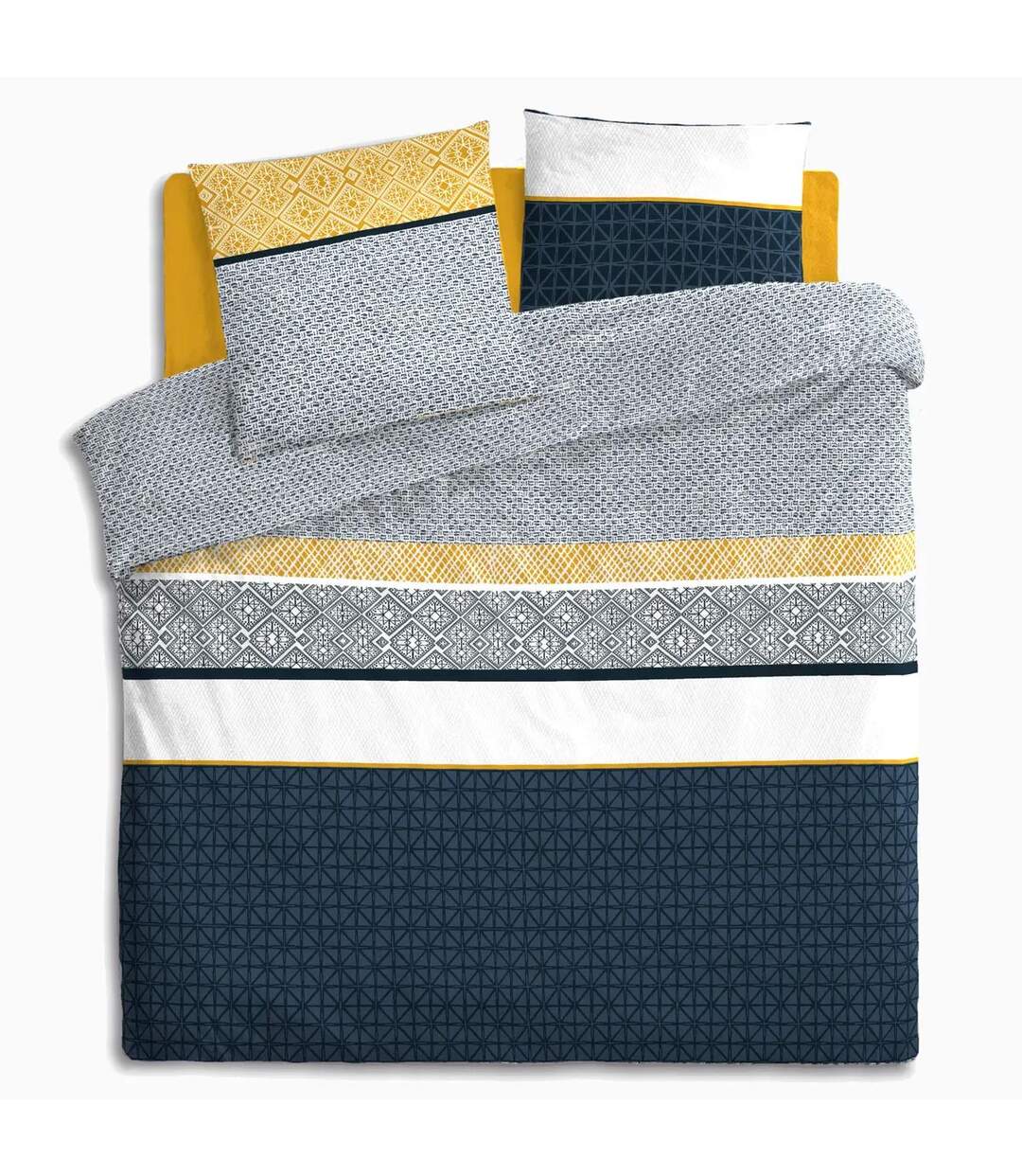 Parure de Lit 3 Pièces Scandinave 260x240cm Bleu-2