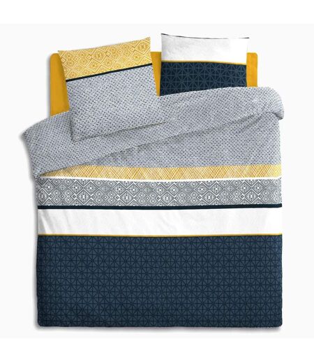 Parure de Lit 3 Pièces Scandinave 260x240cm Bleu