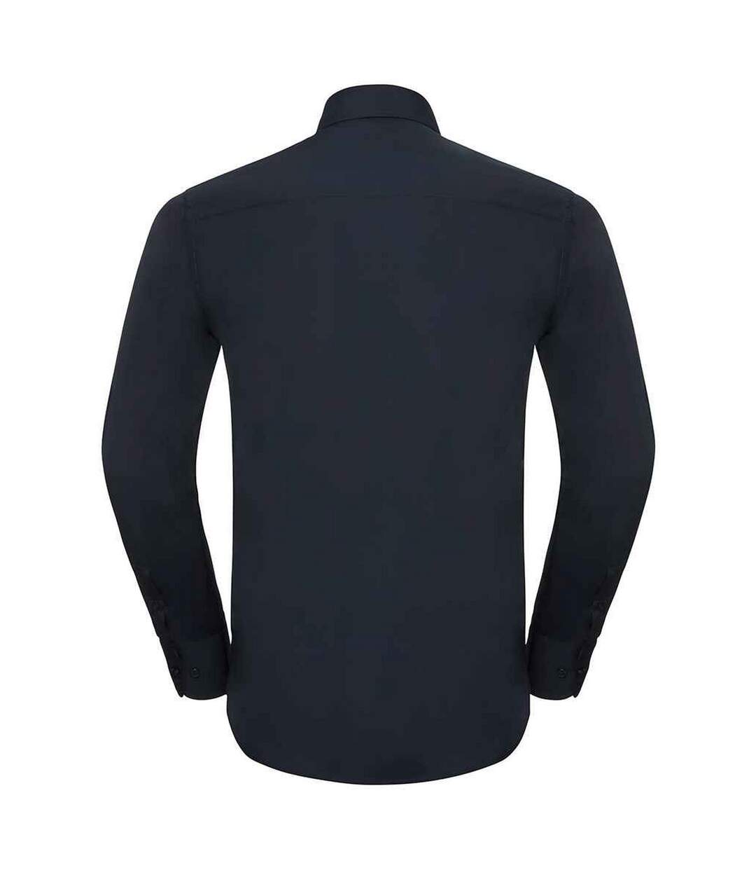 Mens poplin tailored long-sleeved shirt french navy Russell Collection