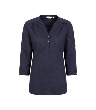 Mountain Warehouse Womens/Ladies Petra Relaxed Fit 3/4 Sleeve Shirt (Navy) - UTMW358