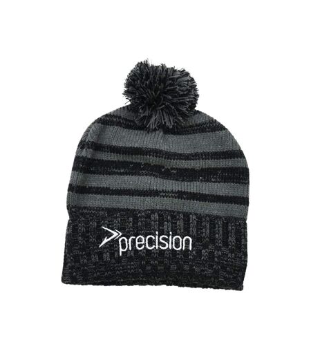 Bonnet À Pompon Noir Gris Precision
