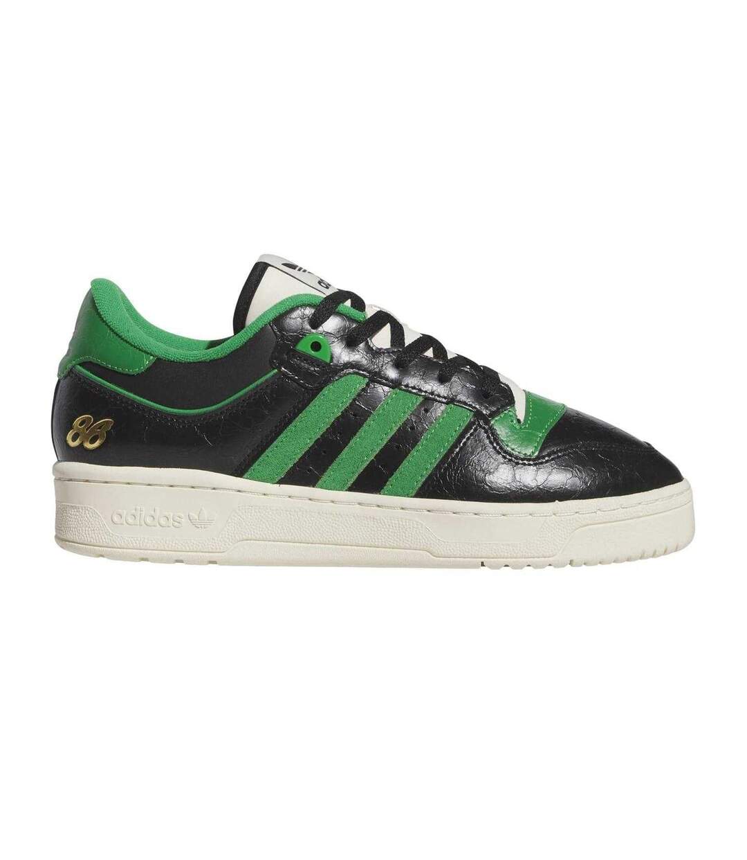 Unisex Adult Rivalry Leather Low Flat Trainers Black Adidas-1
