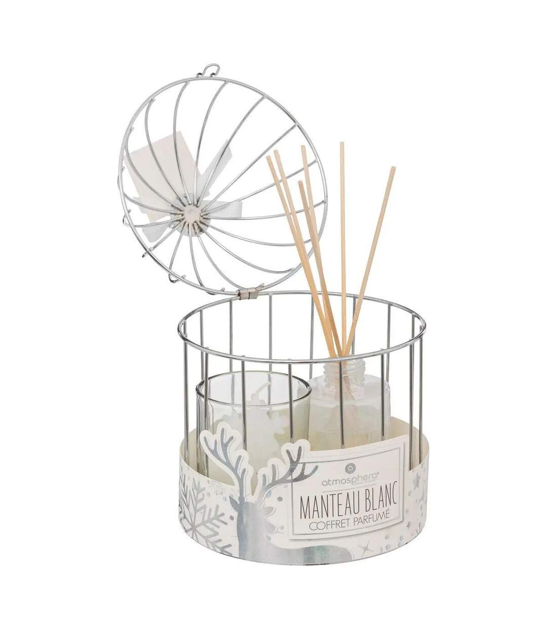 Coffret Bougie & Diffuseur Parfum Lola 20cm Blanc-2