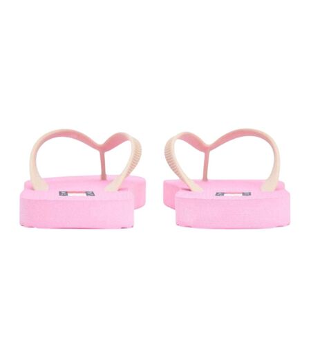 Womens/ladies Logo Flip Flops Pink Tommy Jeans