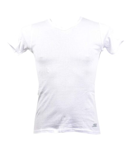 T shirt homme NEW MAN en Coton Confort et Qualité T Shirt Col V NEW MAN 3004 Blanc