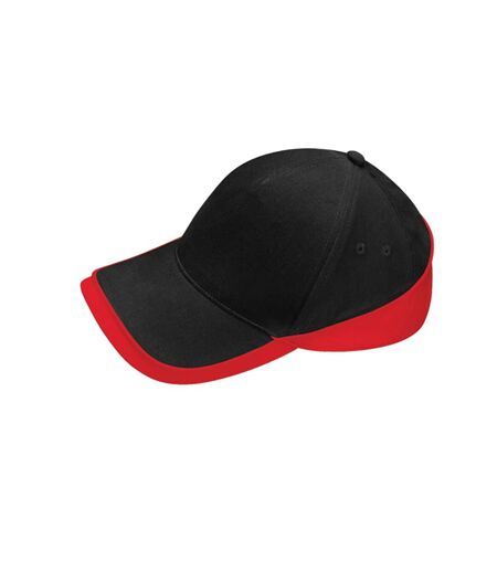 Casquette De Baseball Teamwear Competition Noir Rouge Classique Beechfield