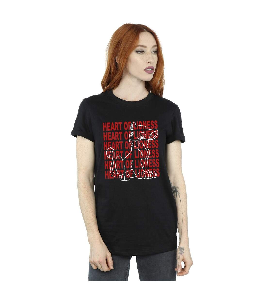 Disney Womens/Ladies The Lion King Heart Of A Lioness Cotton Boyfriend T-Shirt (Noir) - UTBI29372-1
