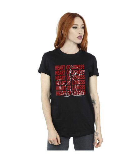 Disney Womens/Ladies The Lion King Heart Of A Lioness Cotton Boyfriend T-Shirt (Noir) - UTBI29372