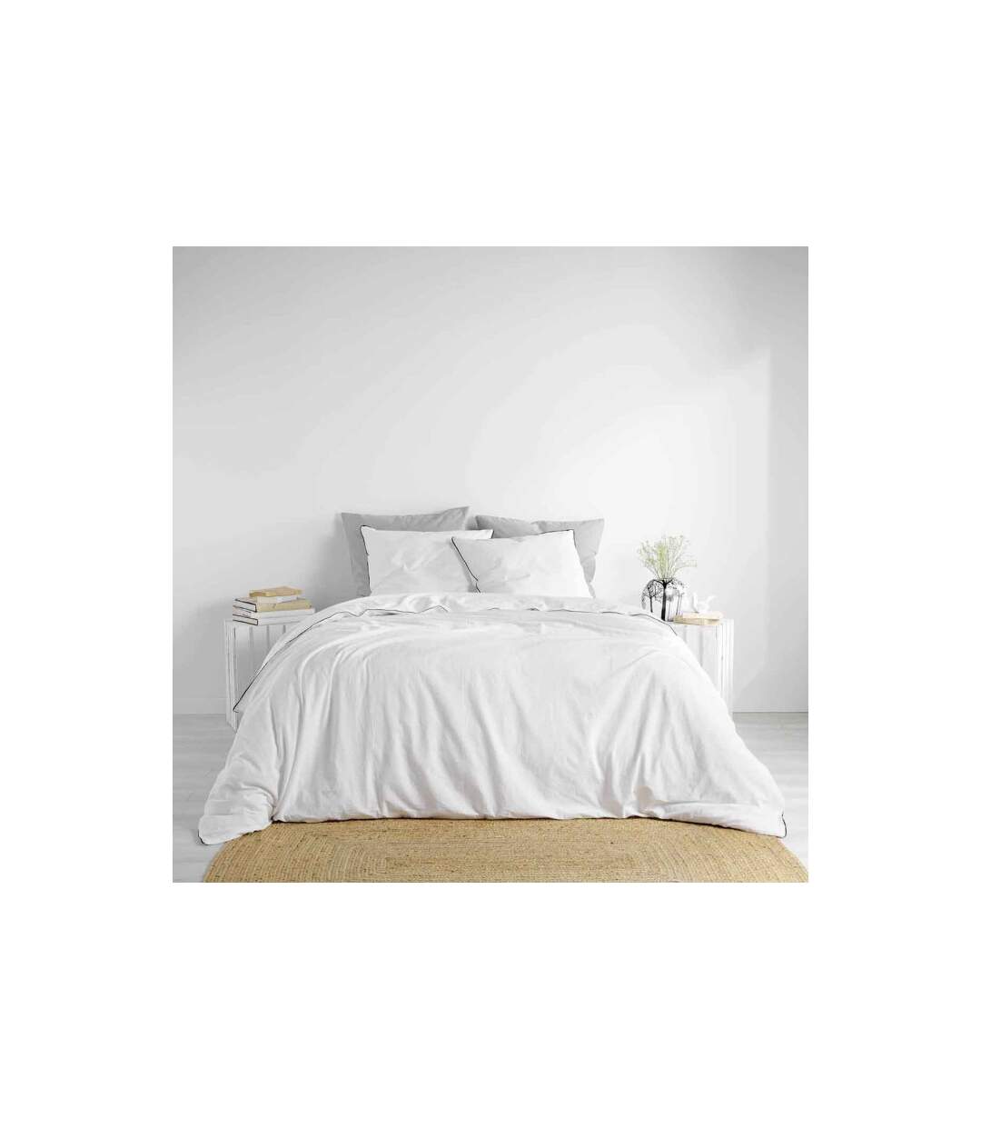 Parure de Lit 3 Pièces Linette 260x240cm Blanc-4