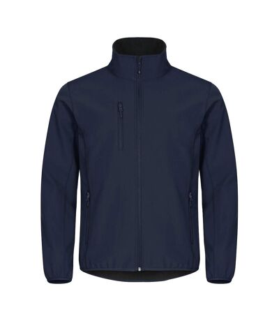 Mens Classic Soft Shell Jacket Dark Navy Clique
