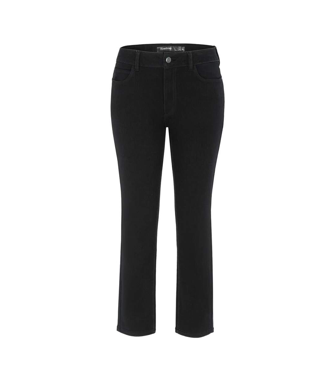 Womens/ladies Plain Slim Jeans Black Firetrap-1