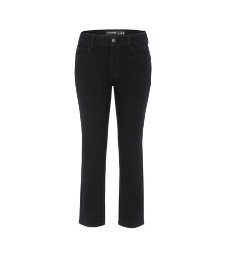 Womens/ladies Plain Slim Jeans Black Firetrap