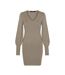 Robe pull beige femme vero moda holly-1