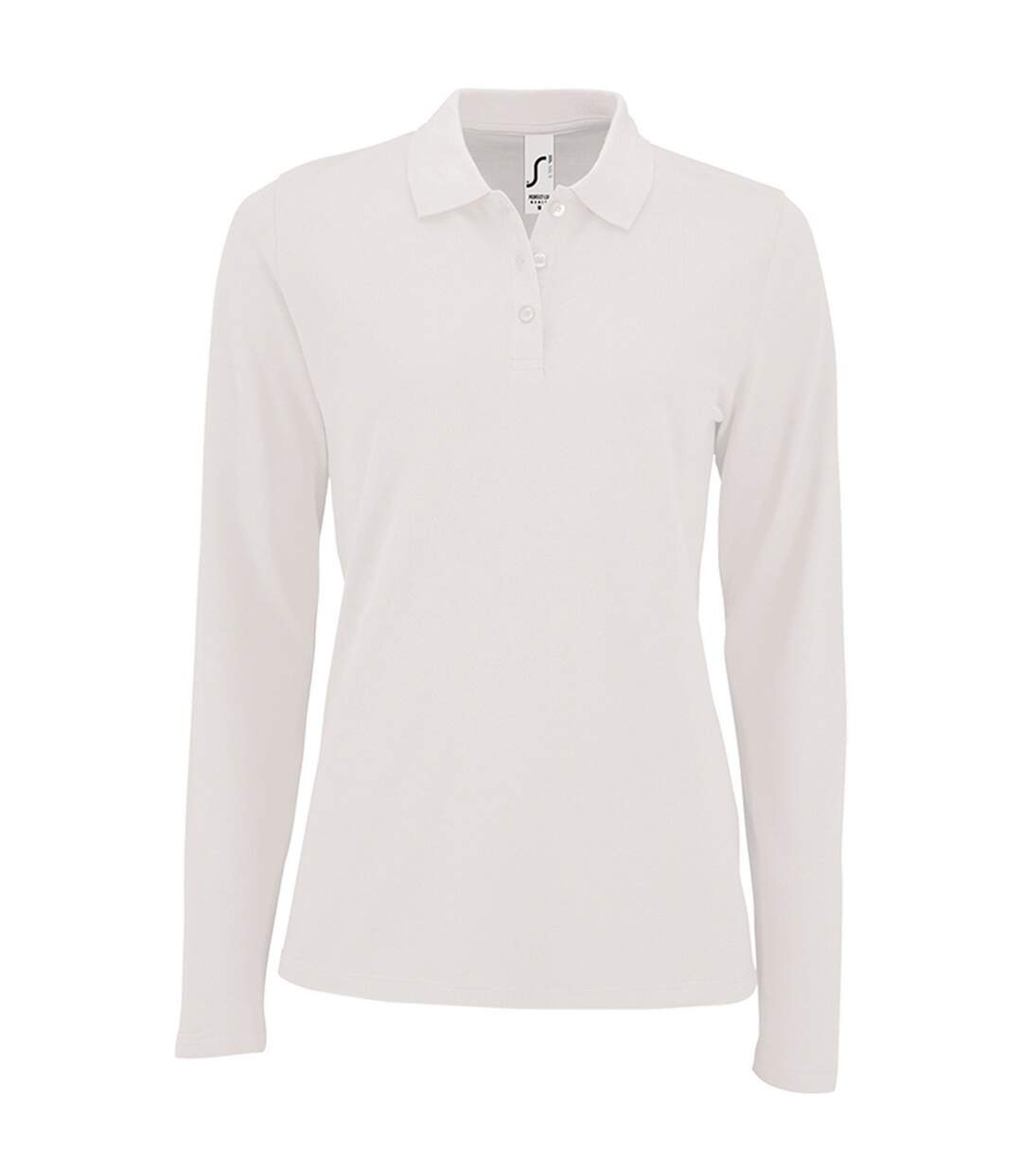 Polo manches longues perfect femme blanc SOLS-1