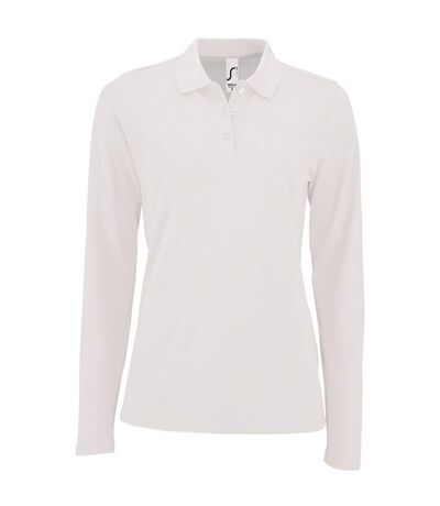 Polo manches longues perfect femme blanc SOLS