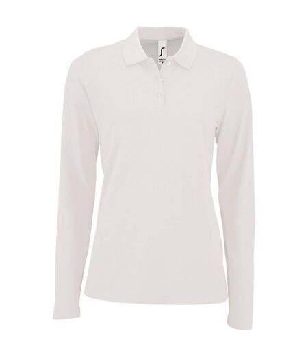 Polo manches longues perfect femme blanc SOLS